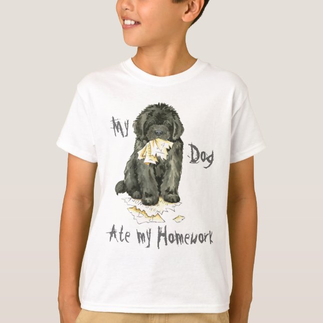 Meine Neufundland Ate My Hausaufgaben T-Shirt (Vorderseite)
