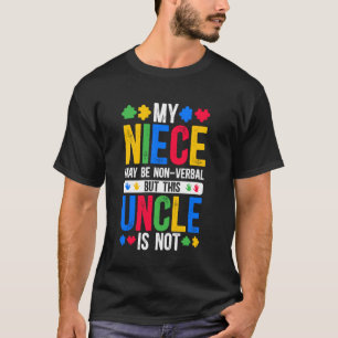 Meine Nichte stolz Autismus Onkel Autismus Krieger T-Shirt