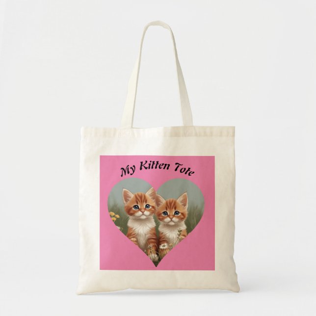 Meine Niedliche Kitten-Tasche - Name anpassen Tragetasche (Vorne)