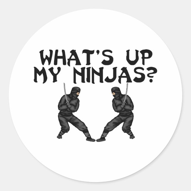 Meine Ninjas Runder Aufkleber (Vorderseite)