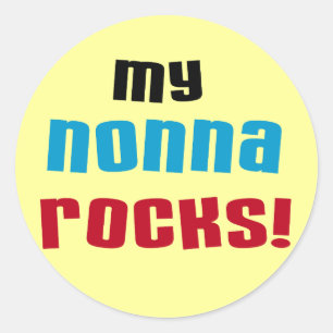 Meine Nonna Rocks T - Shirt und Geschenke Runder Aufkleber