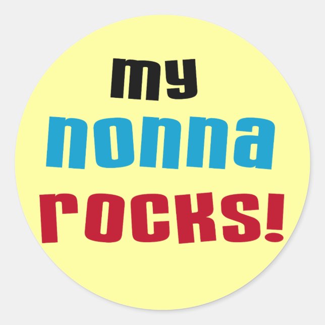 Meine Nonna Rocks T - Shirt und Geschenke Runder Aufkleber (Vorderseite)