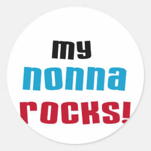 Meine Nonna Rocks T - Shirt und Geschenke Runder Aufkleber