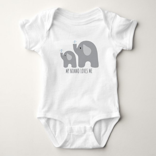 Meine Nonno-Lieben Me - Elephant Baby Bodysuit Baby Strampler (Vorderseite)