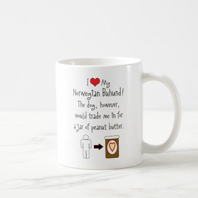 Meine norwegische Buhund Liebe-Erdnussbutter Kaffeetasse (Rechts)