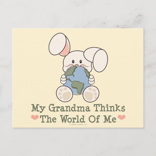 Meine Oma denkt an die Welt von mir Postkarte (Vorderseite)