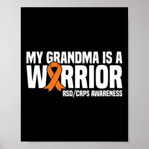 Meine Oma ist ein kriegerischer Orange Ribbon Rsdc Poster