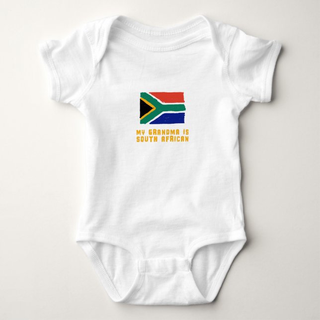 Meine Oma ist ein südafrikanischer Baby-Bodysuit Baby Strampler (Vorderseite)
