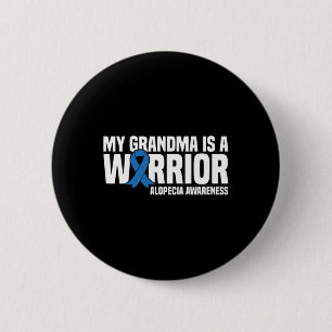 Meine Oma ist ein Warrior Blue Ribbon Alopecia Awa Button