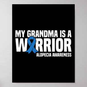 Meine Oma ist ein Warrior Blue Ribbon Alopecia Awa Poster
