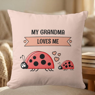 Meine Oma liebt mich Marienkäfer Pfirsich Baby Kissen