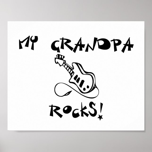 Meine Oma Rocks Gitarre Poster (Vorne)