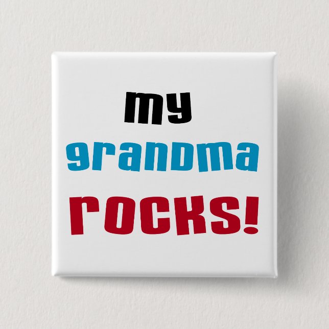Meine Oma Rocks T - Shirt und Geschenke Button (Vorderseite)