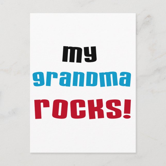 Meine Oma Rocks T - Shirt und Geschenke Postkarte (Vorderseite)