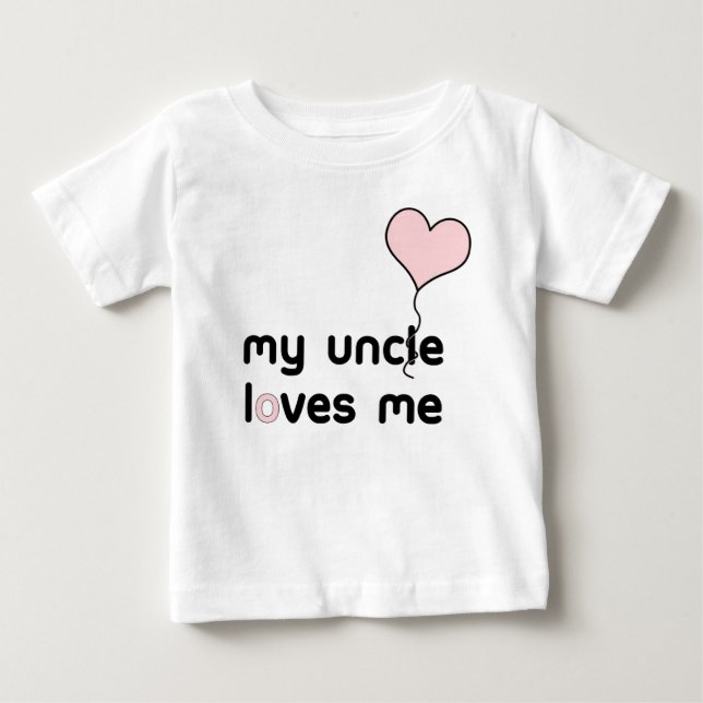 Meine Onkel-Lieben ich hellrosa Herz-Ballon Baby T-shirt (Vorderseite)