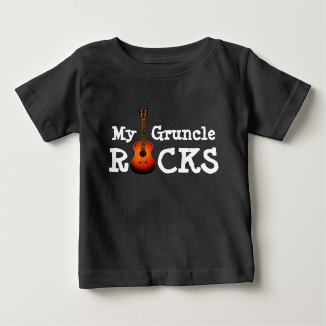 "Meine Onkel Rocks!" Baby T - Shirt (Vorderseite)