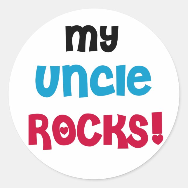 Meine Onkel Rocks Runder Aufkleber (Vorderseite)