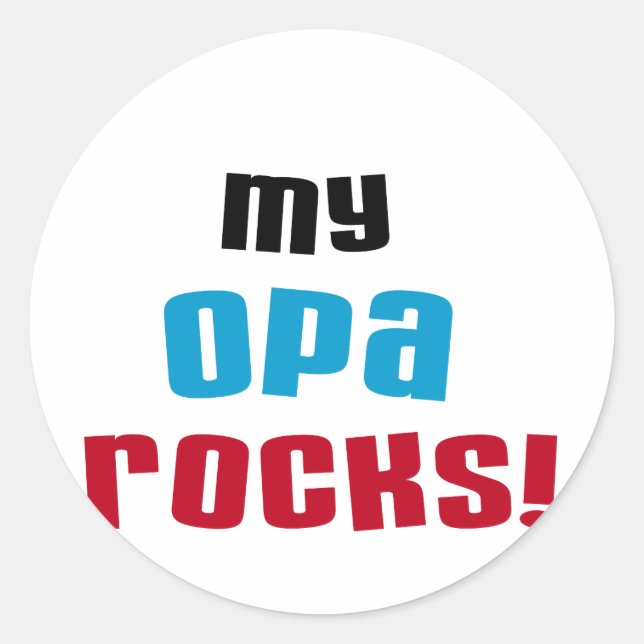 Meine Opa Rocks T - Shirt und Geschenke Runder Aufkleber (Vorderseite)