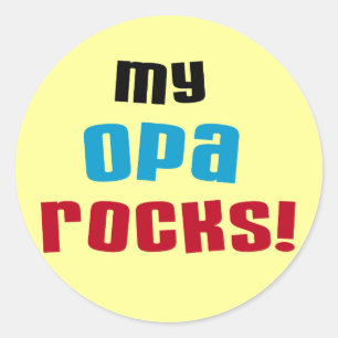 Meine Opa Rocks T - Shirt und Geschenke Runder Aufkleber