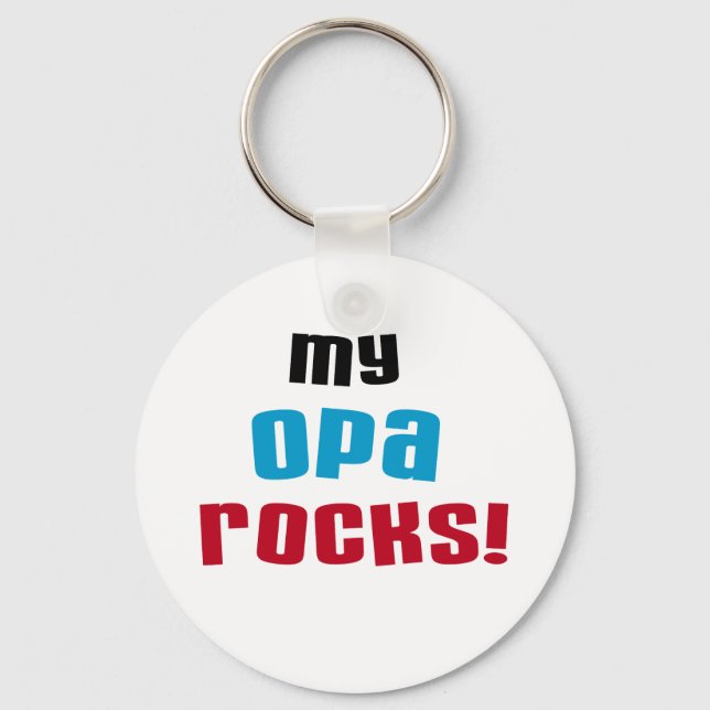 Meine Opa Rocks T - Shirt und Geschenke Schlüsselanhänger (Vorderseite)