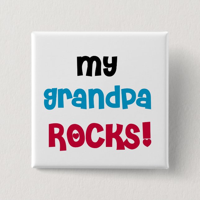 Meine Opa Rocks Tshirts und Geschenke Button (Vorderseite)