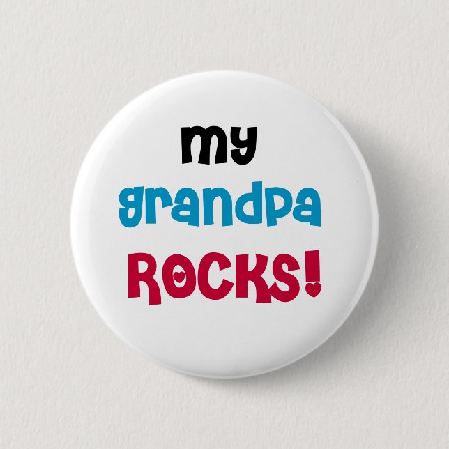 Meine Opa Rocks Tshirts und Geschenke Button (Vorderseite)