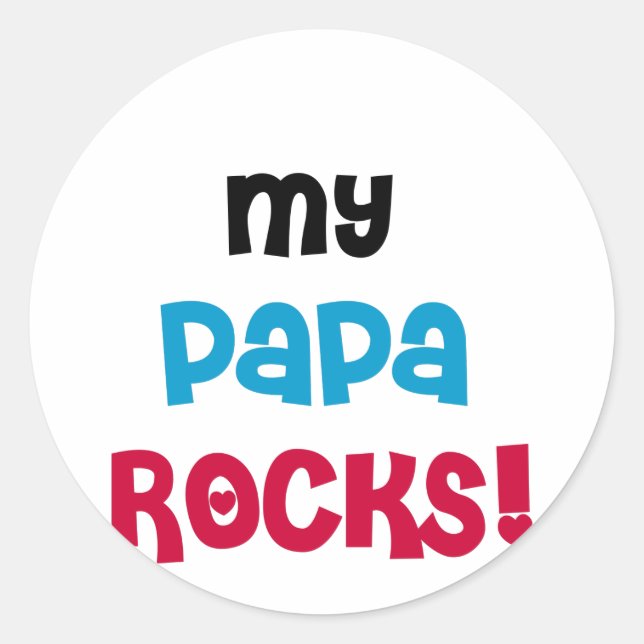 Meine Papa Rocks Tshirts und Geschenke Runder Aufkleber (Vorderseite)