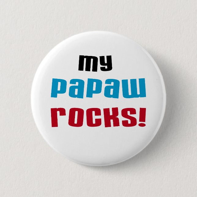 Meine Papaw Rocks T - Shirt und Geschenke Button (Vorderseite)
