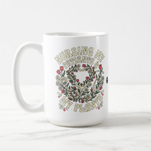 Meine Patienten und meine Pflanzen pflegen Retro-B Kaffeetasse