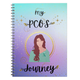 Meine PCOS-Reise - Frau mit Aquamariner Goldnote Notizblock