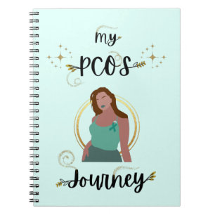 Meine PCOS Reise Gold Glitzer Glitzern Aquamarin R Notizblock
