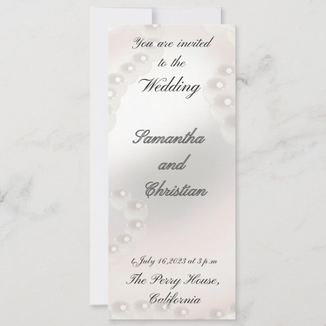 Meine Pearl Wedding Einladung (Vorderseite)