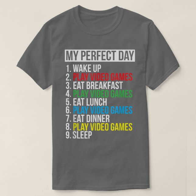 Meine perfekten Videospiele Cool Gamer Geschenk T T-Shirt (Design vorne)