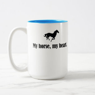 Meine Pferde, Meine Herz-Kaffee-Tasse (Farbenräum Zweifarbige Tasse