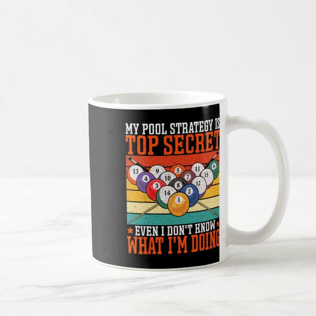 Meine Pool-Strategie ist sogar oben geheim - Pool  Kaffeetasse (Rechts)