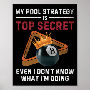 Meine Pool-Strategie Vintage-Poolspieler Lustiger Poster