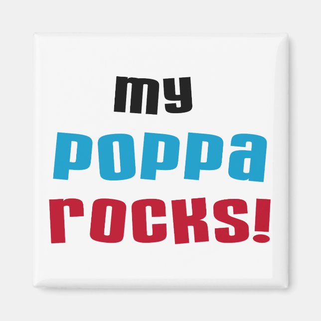 Meine Poppa Rocks Tshirts und Geschenke Magnet (Vorne)