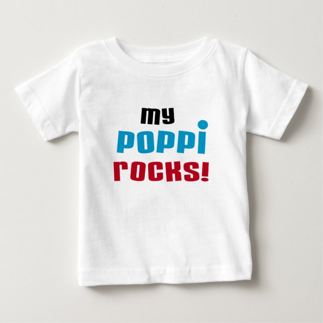 Meine Poppi Rocks T - Shirt und Geschenke (Vorderseite)