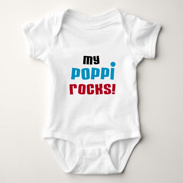 Meine Poppi Rocks T - Shirt und Geschenke (Vorderseite)