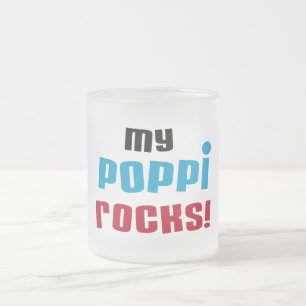 Meine Poppi Rocks T - Shirt und Geschenke Mattglastasse