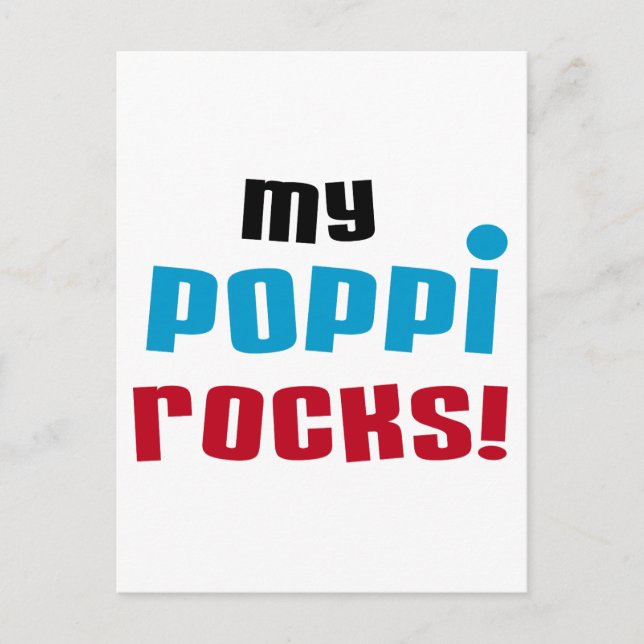 Meine Poppi Rocks T - Shirt und Geschenke Postkarte (Vorderseite)