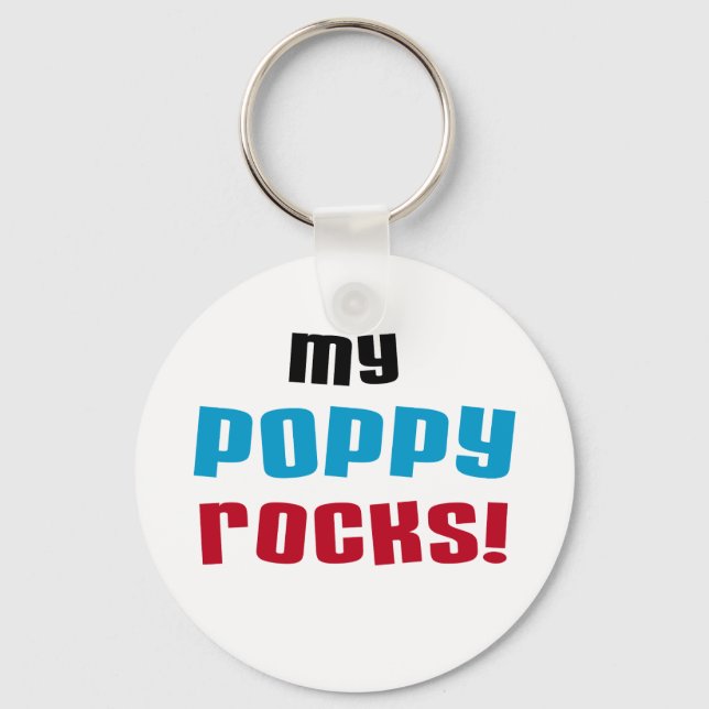 Meine Poppy Rocks T - Shirt und Geschenke Schlüsselanhänger (Vorderseite)