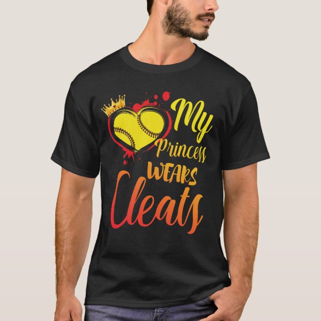 Meine Princess Wears reinigt Softball-Mama Basebal T-Shirt (Vorderseite)