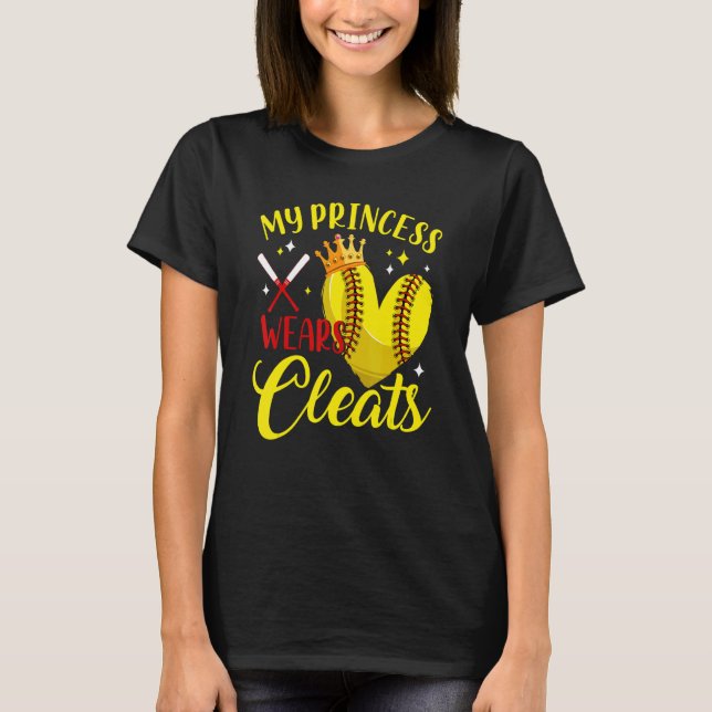 Meine Prinzessin trägt Reinigungen von Softball-To T-Shirt (Vorderseite)