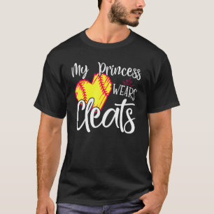 Meine Prinzessin trägt Softball für Mama Vater Bas T-Shirt