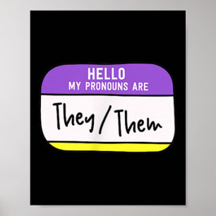 Meine Pronomen Sind Sie Sie Geschlecht Nichtbinär  Poster