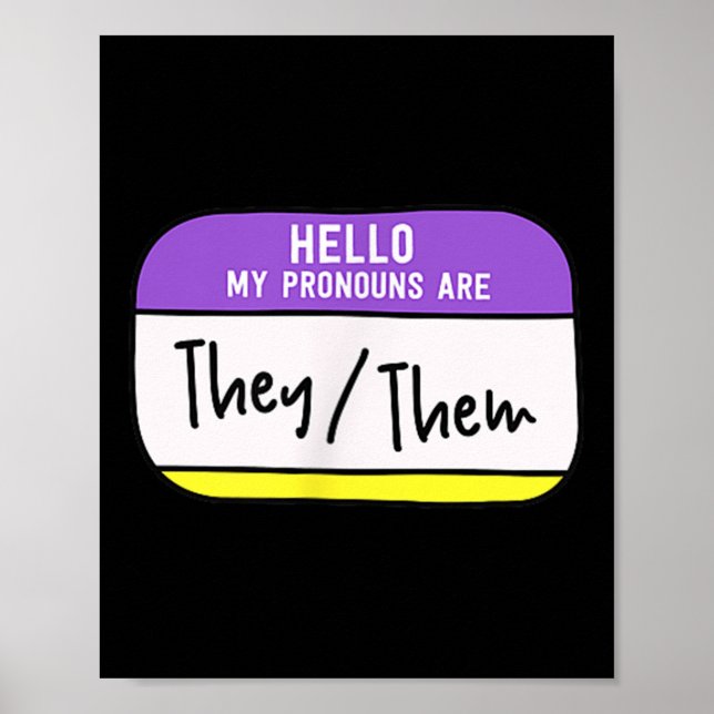 Meine Pronomen Sind Sie Sie Geschlecht Nichtbinär  Poster (Vorne)