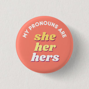 Meine Pronomen sind sie/sie/ihr Retro Pronoun Button