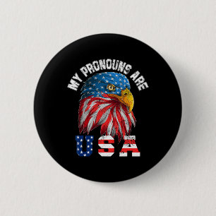 Meine Pronomen sind US-Amerikaner am 4. Juli. Button