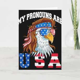 Meine Pronomen Sind Usa Adler Amerikanisch Lustig Karte
